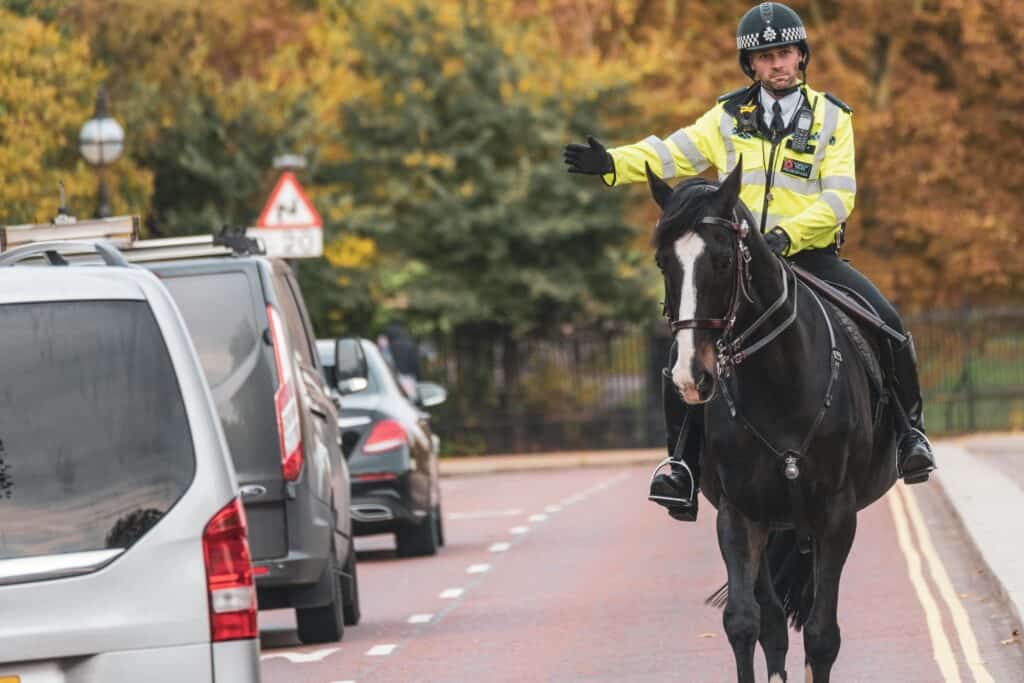 Mounted Police directing the traffic