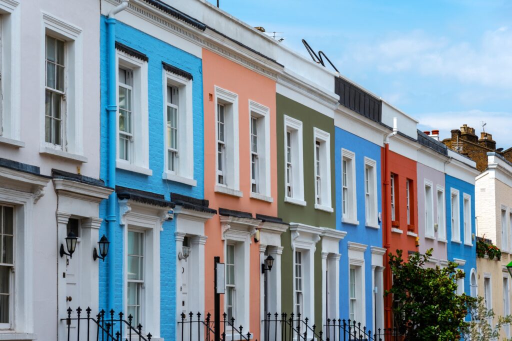 Colourful serial houses