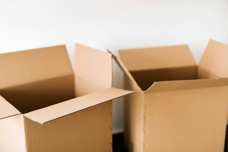 Empty, used cardboard in the concept of 'what to do with packing materials after moving house to Richmond'.